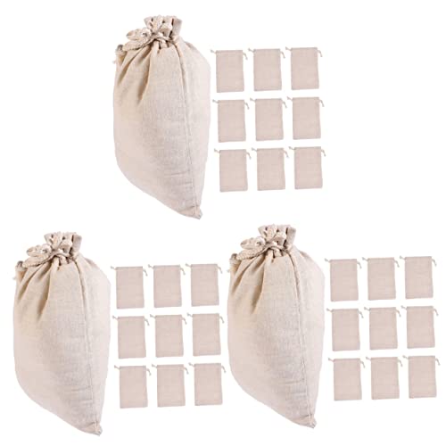 Luxshiny 30 Pcs Cotton Spice Bag Sachet Bag Seasoning Muslin Bags Tote Insert Organizer Chinese Medicine Tea Bag Cooking Gift Linen Bag Small Holding Bags Empty Tea Bag Blank Cotton Linen