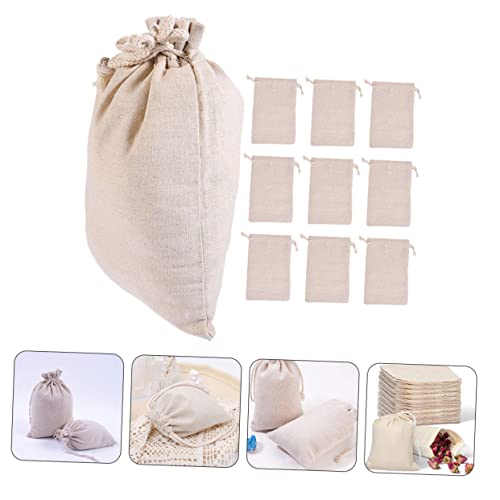 Luxshiny 30 Pcs Cotton Spice Bag Sachet Bag Seasoning Muslin Bags Tote Insert Organizer Chinese Medicine Tea Bag Cooking Gift Linen Bag Small Holding Bags Empty Tea Bag Blank Cotton Linen