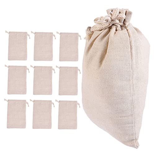 Luxshiny 30 Pcs Cotton Spice Bag Sachet Bag Seasoning Muslin Bags Tote Insert Organizer Chinese Medicine Tea Bag Cooking Gift Linen Bag Small Holding Bags Empty Tea Bag Blank Cotton Linen