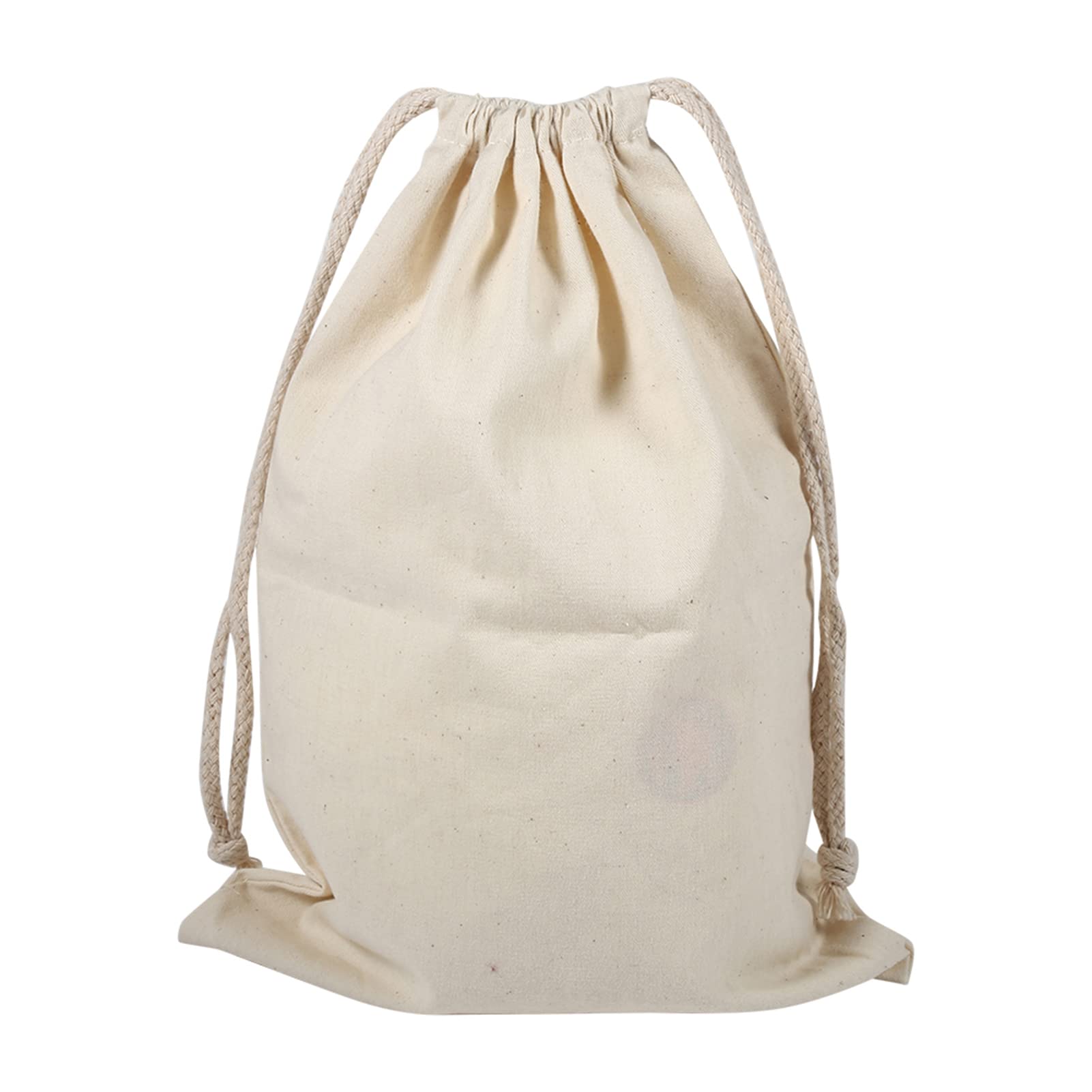 TOPINCN Cotton Stuff Bag Stuff Drawstring Pocket Simple Bag Cotton Purse Plain for Baggie Bagging Laundry Bags (22 * 28cm)