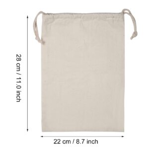 TOPINCN Cotton Stuff Bag Stuff Drawstring Pocket Simple Bag Cotton Purse Plain for Baggie Bagging Laundry Bags (22 * 28cm)