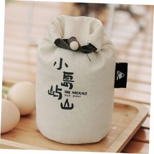 FRCOLOR camping grain rice bag drawstring rice bag rice holder bag camping rice bag cotton bread bags picnic food bag skin care containers leakproof rice holder portable camping bag canvas