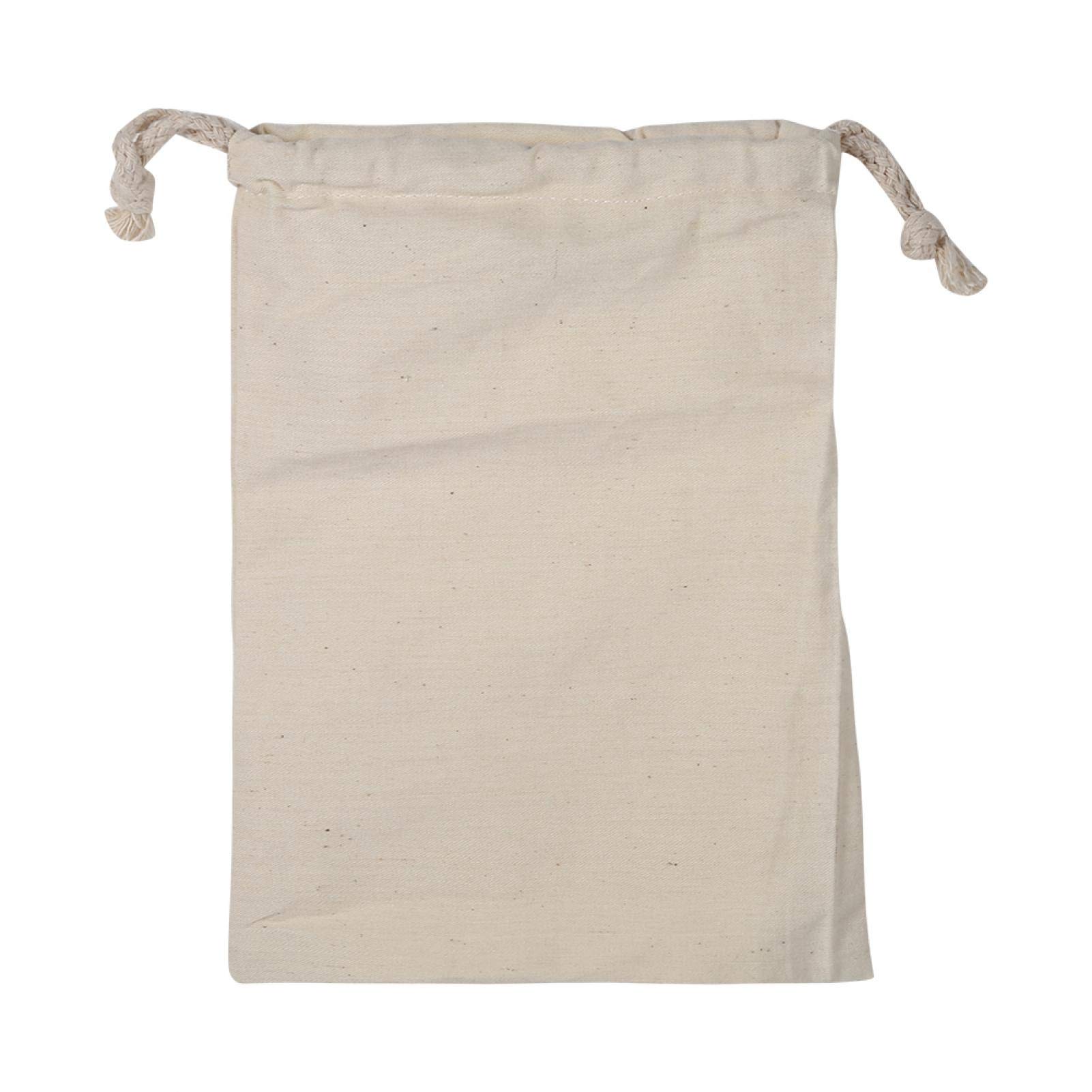 Tomotato Household Plain Organic Cotton Storage Bag Drawstring Storage Laundry Sack Eco-Friendly Bags Stuff Bag for Travel Home Use(10 * 12cm)