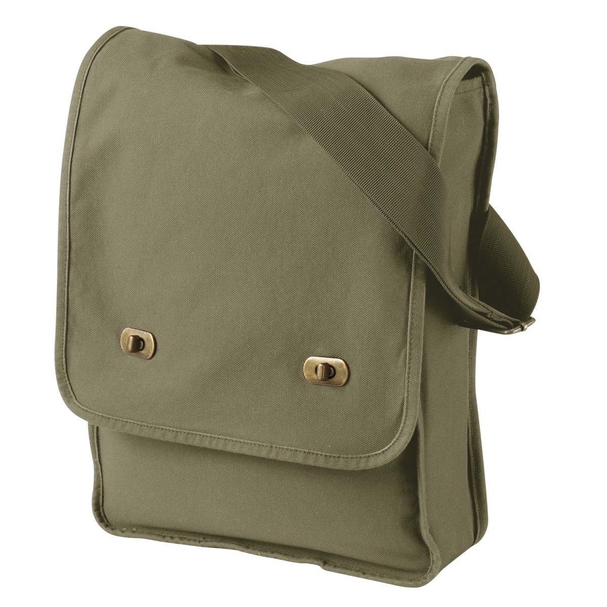 Authentic Pigment 14 oz. Pigment-Dyed Canvas Field Bag, Khaki Green, One Size