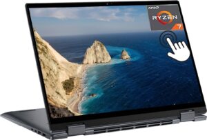 dell 2023 newest inspiron 2-in-1 laptop, 16" fhd+ ips touchscreen, amd ryzen 7 7730u (8 core), 16gb ram, 1tb ssd, amd radeon graphics, wi-fi 6, quad speakers, backlit keyboard, windows 11 home