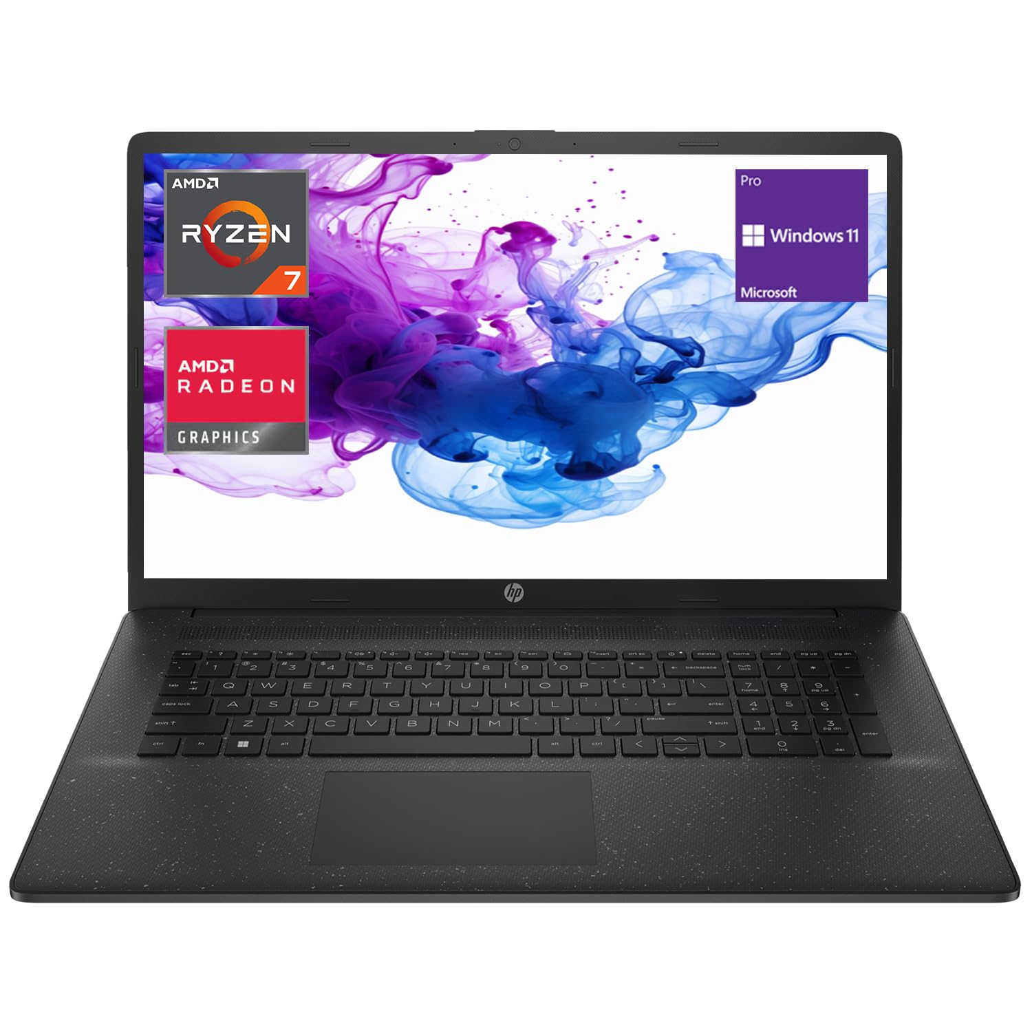 HP Essential 17 Business Laptop, 17.3" FHD Display, AMD Ryzen 7 7730U, 40GB RAM, 2TB SSD, Webcam, HDMI, Wi-Fi 6, Windows 11 Pro, Black