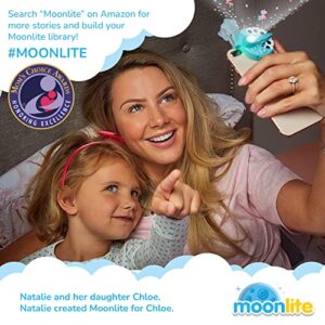 Moonlite Storytime Mini Projector with 4 Pixar Stories, A Magical Way to Read Together, Digital Storybooks, Fun Sound Effects - Toy Story, Cars, Incredibles, Monsters Inc - Gifts for Kids Age 1 and Up