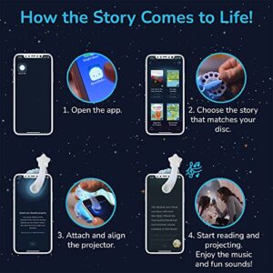 Moonlite Storytime Mini Projector with 4 Pixar Stories, A Magical Way to Read Together, Digital Storybooks, Fun Sound Effects - Toy Story, Cars, Incredibles, Monsters Inc - Gifts for Kids Age 1 and Up