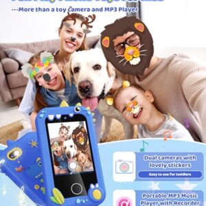 Kids Toy Smartphone, Gifts and Toys for Boys Ages 3-8 Years Old, Fake Play Toy Phone with Music Player Dual Camera Puzzle Games 8GB SD Card Touchscreen, Birthday, Kids Trip Activities