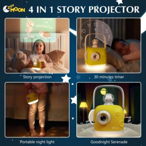 ZZZMOON Story Projector for Kids, Gifts for 3 4 Year Old Boys Girls, Kids Storybook Projector Toddler Educational Toys Age 3 4