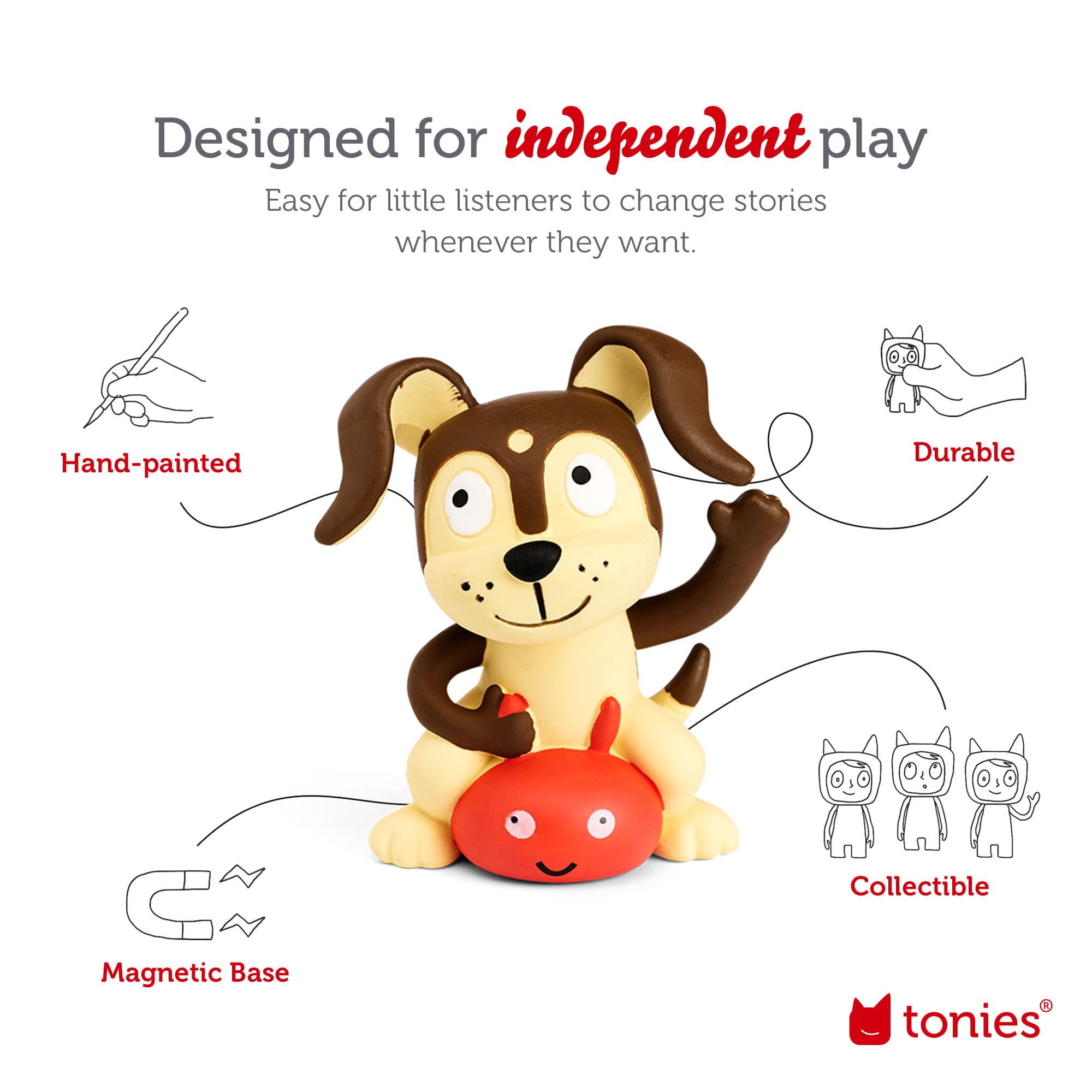 Toniebox Audio Player Starter Set with Woody, Lightning McQueen, Simba, Winnie-The-Pooh, and Playtime Puppy - Listen, Learn, and Play with One Huggable Little Box - Light Blue