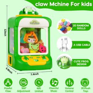 Claw Machine for Kids, Mini Candy Vending Doll Machines with Music Light & Plush Grabber Prize Toys for Girl Boy 4-6 6-8 Electronic Indoor Arcade Game Party Easter Birthday Gift for 4 5 6 7 8 Year Old