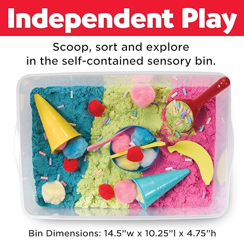 Creativity for Kids Sensory Bin: Ice Cream Shop Playset - Toddler Learning Toys for Kids Ages 3-4+, Kids Pretend Play Ice Cream Set, Kids Gifts for Girls and Boys, Medium