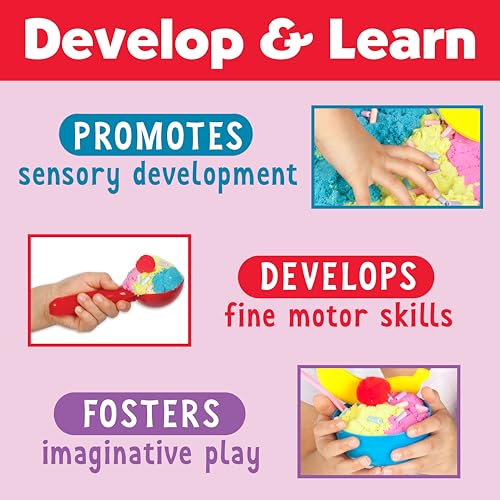 Creativity for Kids Sensory Bin: Ice Cream Shop Playset - Toddler Learning Toys for Kids Ages 3-4+, Kids Pretend Play Ice Cream Set, Kids Gifts for Girls and Boys, Medium