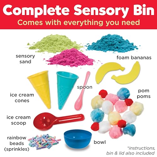 Creativity for Kids Sensory Bin: Ice Cream Shop Playset - Toddler Learning Toys for Kids Ages 3-4+, Kids Pretend Play Ice Cream Set, Kids Gifts for Girls and Boys, Medium