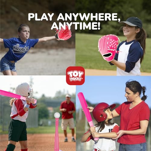 TOY Life Tball Set for Kids 3-5 T Ball Set Baseball Tee Toddler Girls T Ball Sets for Kids 5-8 Tball Bat Tee Ball Sets for Kids 3-5 Tball Set for Toddlers Outdoor Toddler Toys 6 T-Balls Glove