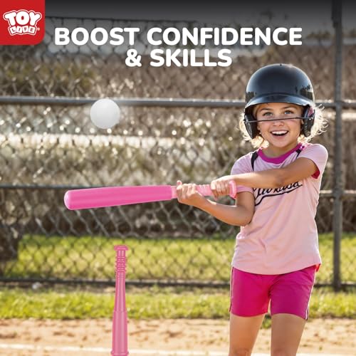 TOY Life Tball Set for Kids 3-5 T Ball Set Baseball Tee Toddler Girls T Ball Sets for Kids 5-8 Tball Bat Tee Ball Sets for Kids 3-5 Tball Set for Toddlers Outdoor Toddler Toys 6 T-Balls Glove