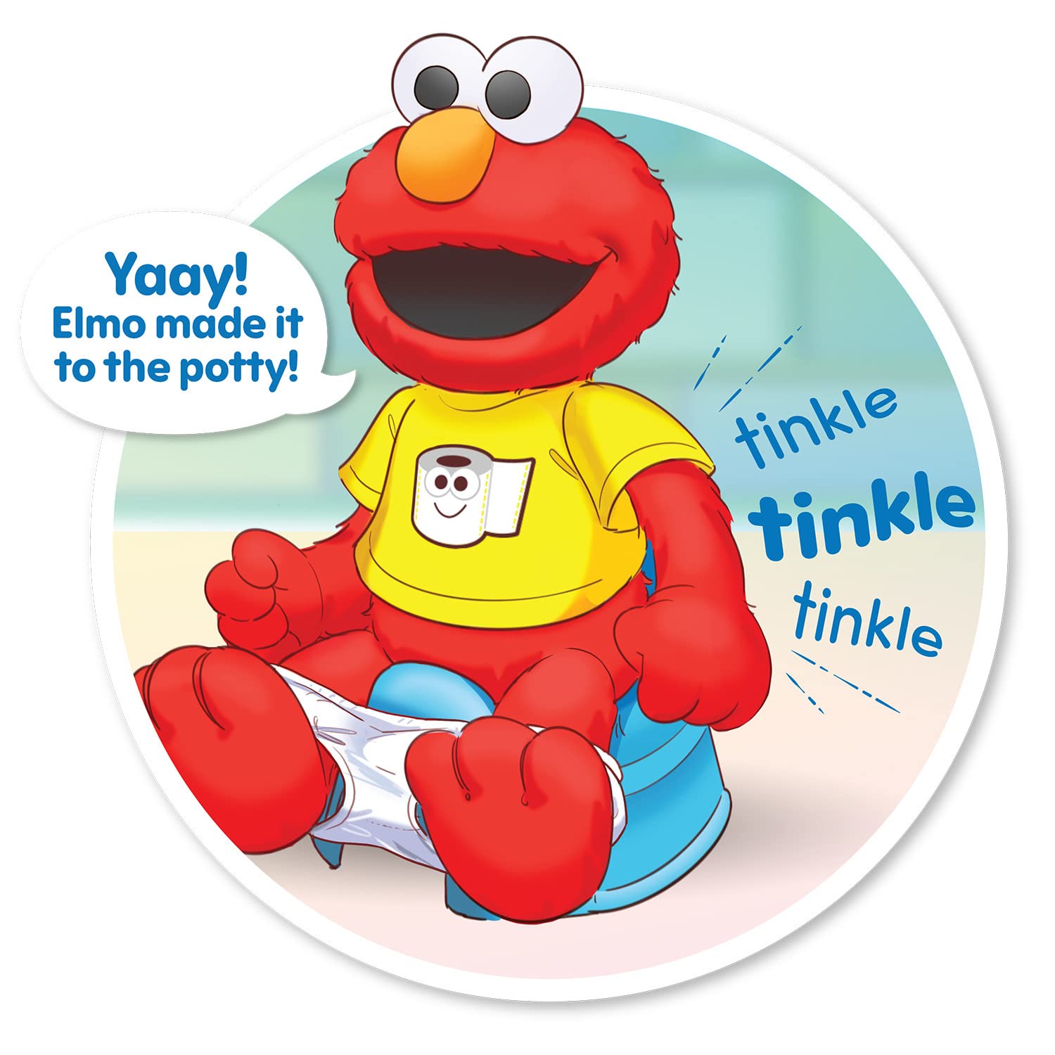 SESAME STREET Potty Time Elmo 12-Inch Sustainable Plush Stuffed Animal, Sounds and Phrases, Potty Training Tool, Officially Licensed Kids Toys for Ages 18 Month by Just Play, Medium