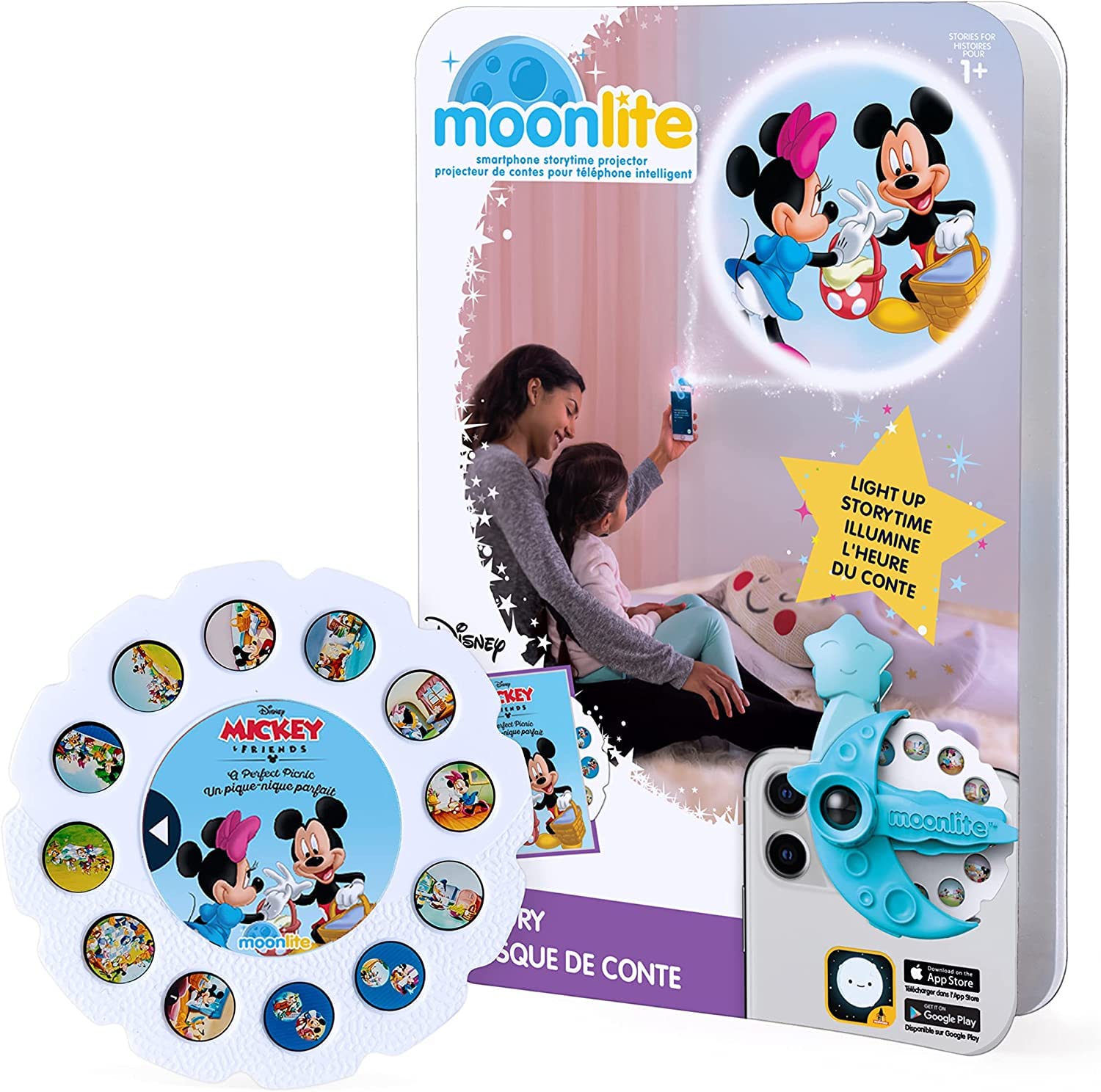 Moonlite Storybook Reels for Flashlight Projector, Kids Toddler | Mickey & Friends A Perfect Picnic | Single Reel Pack Story for 12 Months and Up