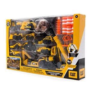 CAT Construction Toys, Little Machines Mega Activity Playset w/ 41 Pieces, XL Crane/Excavator & Construction Site Accessories - Kids Toys 3+