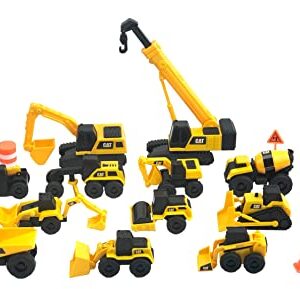 CAT Construction Toys, Little Machines Mega Activity Playset w/ 41 Pieces, XL Crane/Excavator & Construction Site Accessories - Kids Toys 3+