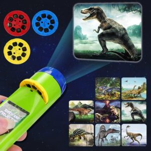 Georgie Porgy Children Projector Toys Educational Science Set Wall Ceiling Tent Torch Flashlight for Kids Gifts for Boys Girls (Dinosaur)