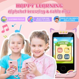 Kids Smart Phone for Girls, Unicorns Gifts for Girls Toys Cell Phone with Touchscreen Camera Learning Play Phone for Christmas Birthday Gifts Ideas Age 3 4 5 6 7 8 9 Year Old Smartphone