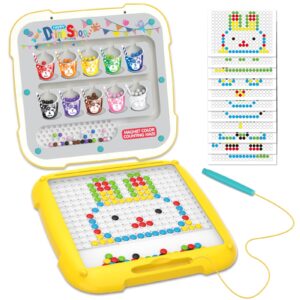 2 in 1 magnetic color and number maze & magnetic drawing board, double-sides color matching learning counting puzzle & drawing magnet board, learning activities educational toys for 3+ boys girls