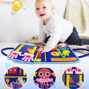 Exorany Busy Board Montessori Toys for 1 2 3 Year Old Boy & Girl Birthday Gifts, Autism Sensory Travel Toys for Toddlers 1-3, Learning Educational Activities Toddler Toys Age 1-2, 2-4 Boys