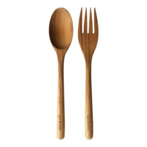 de bois dessert spoon & fork l organic teak l spoon & fork dessert l non toxic wooden kitchen utensils l gift for who loved healthy & clean