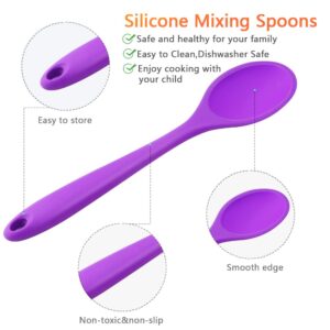 GothaBach 6 Pack 10.8'' Large Silicone Spoons, Heat Resistant Silicone Basting Spoons, Non-Stick Serving Spoon for Mixing, Buttering and Tasting