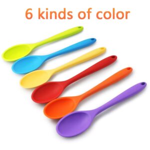 GothaBach 6 Pack 10.8'' Large Silicone Spoons, Heat Resistant Silicone Basting Spoons, Non-Stick Serving Spoon for Mixing, Buttering and Tasting