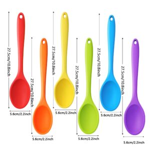 GothaBach 6 Pack 10.8'' Large Silicone Spoons, Heat Resistant Silicone Basting Spoons, Non-Stick Serving Spoon for Mixing, Buttering and Tasting