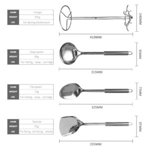 Classic 13 Pcs Stainless Steel Kitchen Utensils Spoon Skimmer Shovel Spatula Meat Fork Whisk Cooking Utensils Tableware