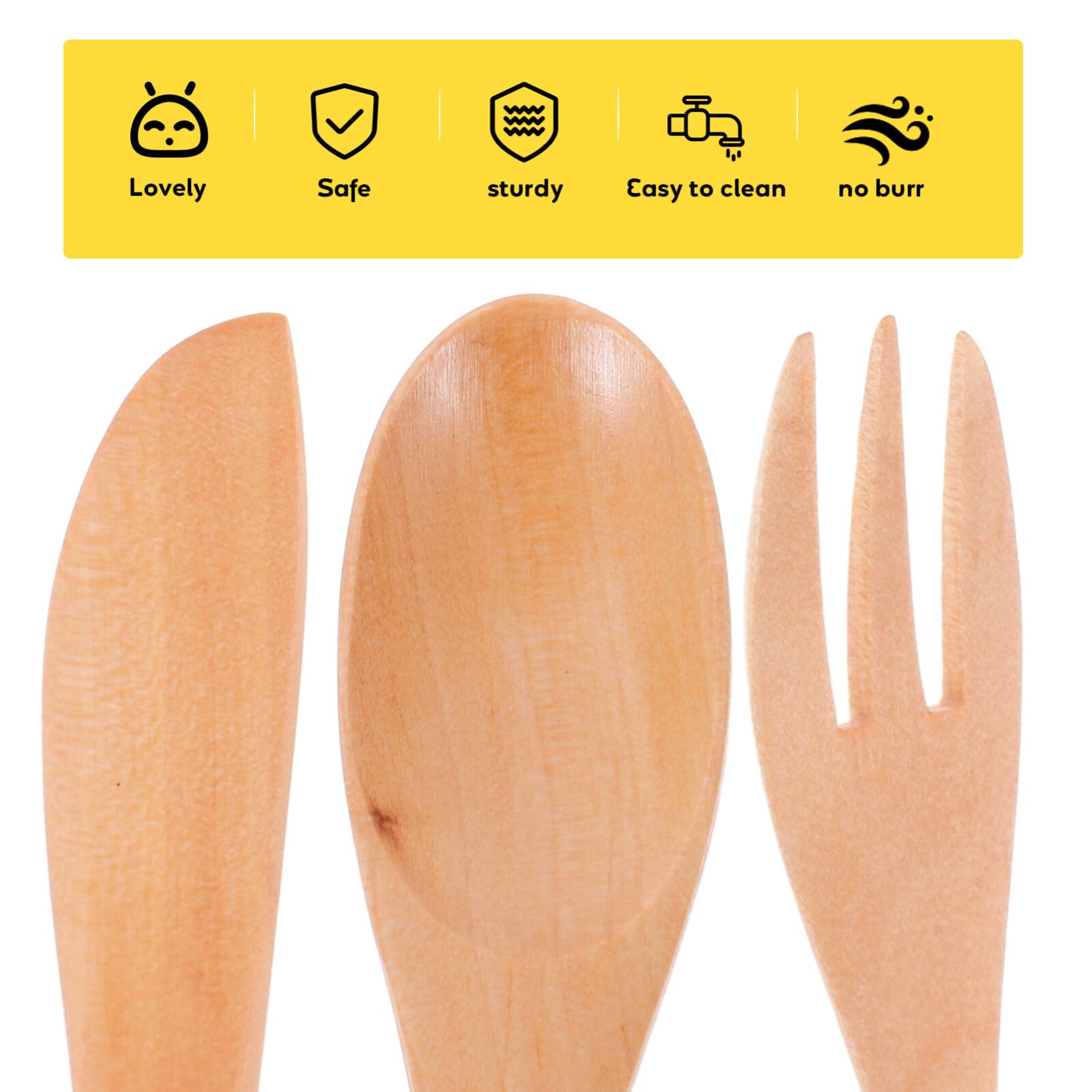 UPKOCH 1 Set Western Restaurant Tableware Flatware Cutlery Kit Wood Tableware Dinnerware Kit Wood Cutter Fork Spoon Western Food Cutlery Forks Wood Fork Wooden Lotus Tree Household Child