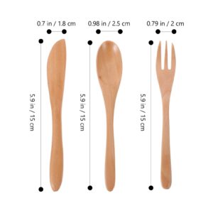 UPKOCH 1 Set Western Restaurant Tableware Flatware Cutlery Kit Wood Tableware Dinnerware Kit Wood Cutter Fork Spoon Western Food Cutlery Forks Wood Fork Wooden Lotus Tree Household Child