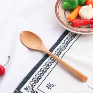 Wooden Spoon and Fork Set Portable Kitchen Utensils Wood Handle Ice Cream Dinner Dessert Tableware Multifunctional Kitchen Tool