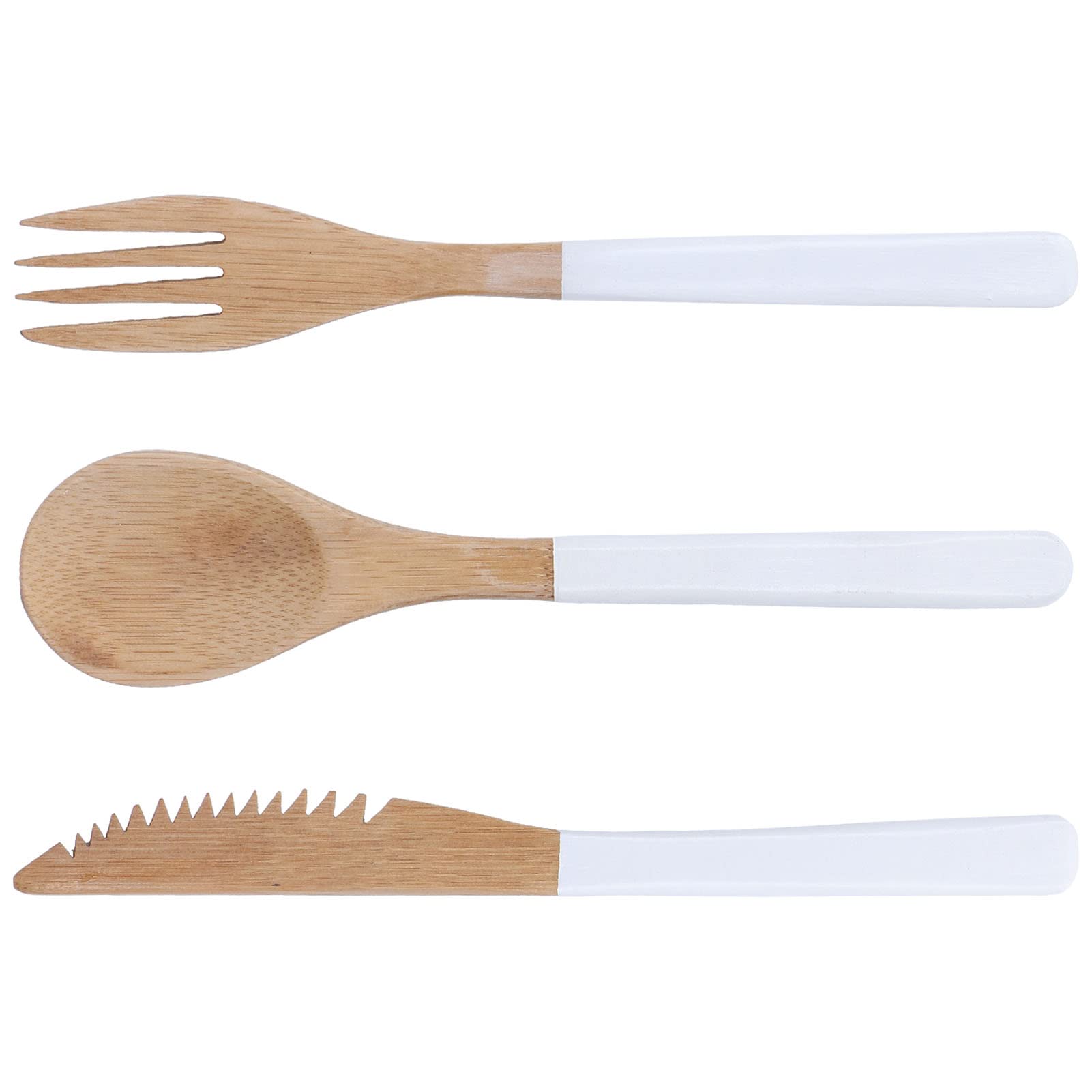 Japanese Wooden Cutlery Set,Wooden Cutlery Spoons Forks Knives Japanese Wooden Cutlery Set Safe Cutlery Set for Kitchen (White)