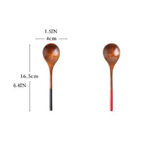 Cooking Spoons 4 Pcs Creative Japanese Style Wooden Spoon Teaspoons Handmade Wood Iced Tea Spoons Small Stirring Spoon Espresso Mixing Spoons Table Spoons