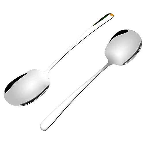 Cooking Spoons 304 Stainless Steel Public Spoon Long Handle Distributing Spoon Hotel Restaurant Public Spoon Distributing Spoon Canteen Distributing Spoon 1pcs Table Spoons (Size : Small)