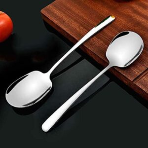 Cooking Spoons 304 Stainless Steel Public Spoon Long Handle Distributing Spoon Hotel Restaurant Public Spoon Distributing Spoon Canteen Distributing Spoon 1pcs Table Spoons (Size : Small)