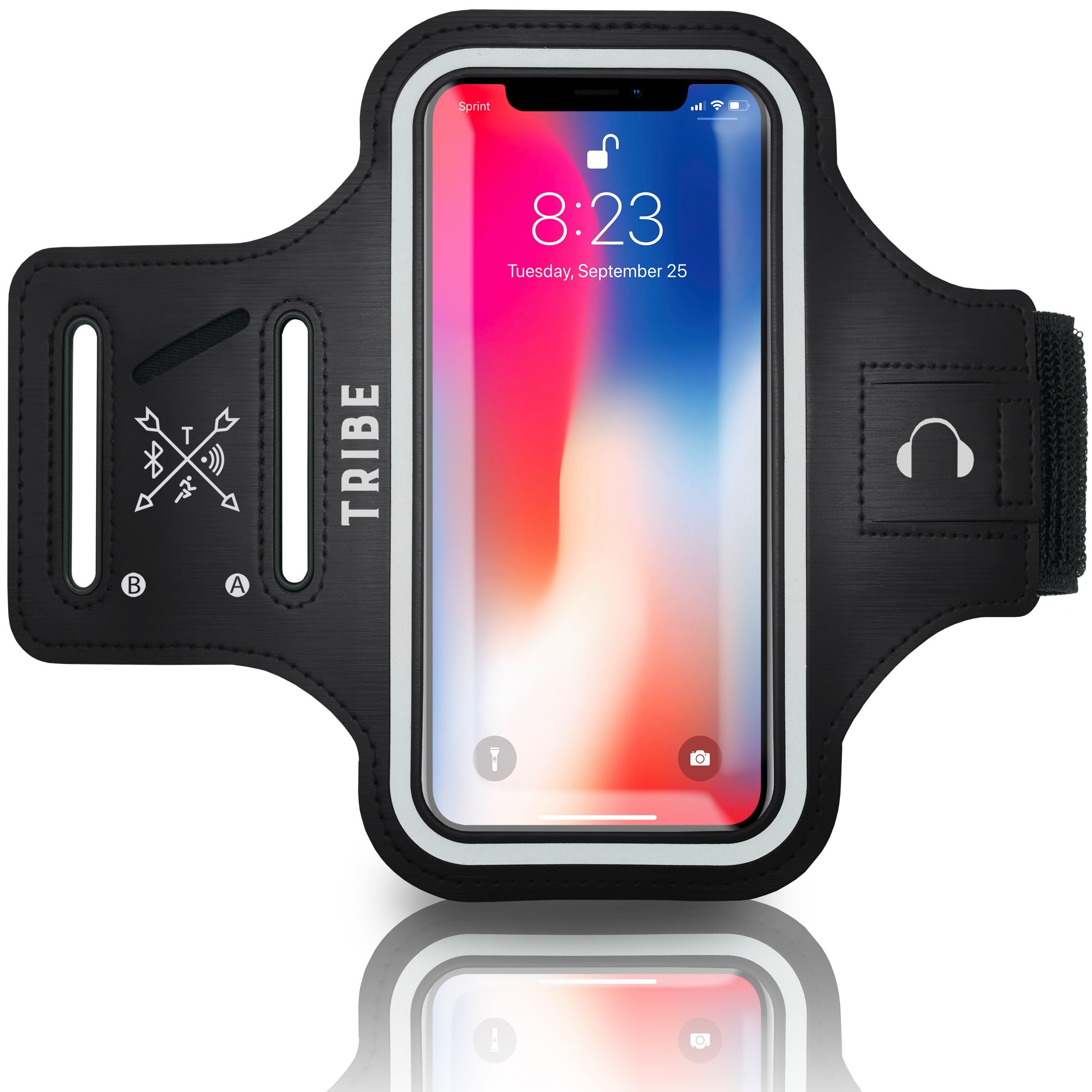 TRIBE Water Resistant Cell Phone Armband Case Running Holder for iPhone Pro Max Plus Mini SE (13/12/11/X/XS/XR/8/7/6/5) Galaxy S Ultra Plus Edge Note (21/20/10/9/8/7/6/5) Adjustable Strap & Key Pocket