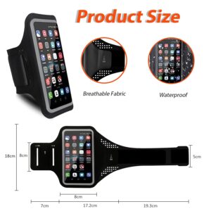 MOVOYEE Phone Holder for Running Armband Cell Phone Holder for iPhone Armband 11 12 13 14 15 Pro Max XS X XR 10 8 7 6s Plus SE Galaxy ID,Phone Armband Sleeve Fit Sport Exercise Workout Black Arm Band