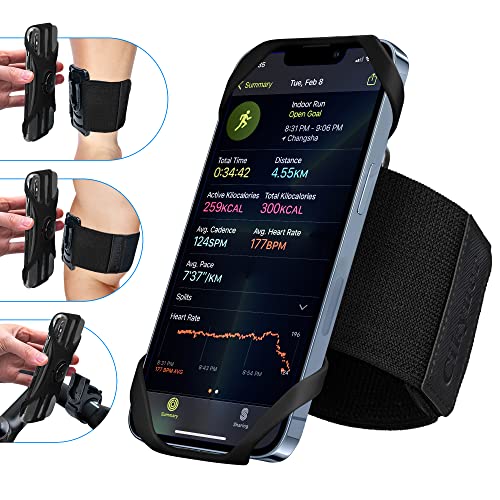 Cikyner Running Armband, 3 in 1 Running Phone Holder Sports Armband Bicycle Phone Holder 360° Rotatable & Detachable Running Phone Armband for 4.5-10'' iPhone Huawei for Gym Running Hiking