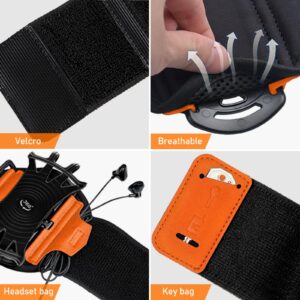 HLOMOM Running Wristband Phone Holder,Jogging Wrist Bands 360° Rotatable & Detachable Compatible with All 4.5-7 inch Cellphone for iPhone 15/14/Pro/ProMax/13/12/11/mini/XS/XR,for Workout Cycling