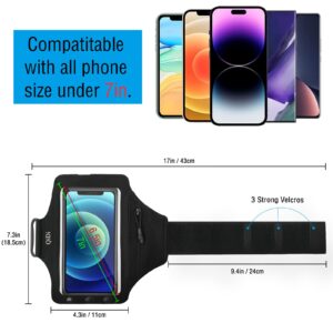Running Armband with Air Pods Bag, Phone Holder for Running, Cell Phone Armband for iPhone 14 13 Pro 14 Plus Galaxy S23 S22 S21 S20, Water Resistant Sports Workouts Arm Band for Women & Men