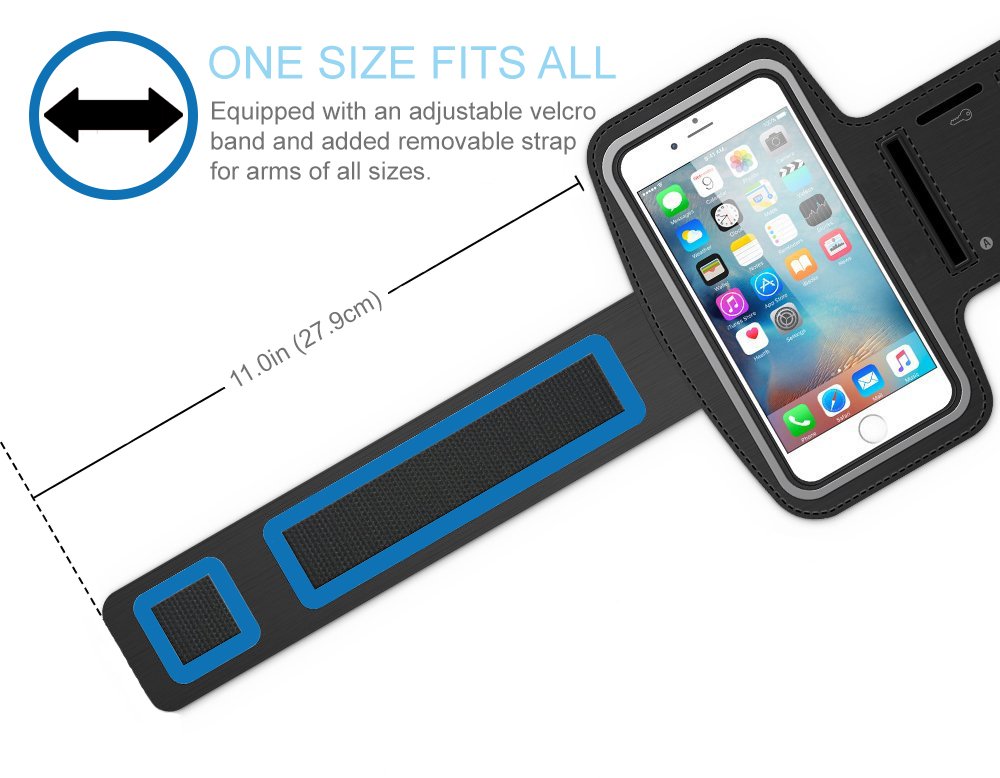 MMOBIEL Arm Phone Holder for Running Compatible with iPhone 15/14/13 Mini/12 Mini/SE 2020/8 / 7/6 and Other Models up to 6.3 inch - Stretchable Running Phone Holder Armband