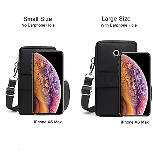 Women Crossbody Cell Phone Purse Wallet Case Wristband Armband Bag for Samsung Galaxy S23 Ultra S22 Ultra S21 Ultra Note 20 A14 A13 A03S A53 5G, iPhone 14 Pro Max, Moto G Stylus 2022 OnePlus (Black-L)