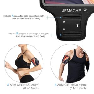 iPhone 13 Mini, 12 Mini Armband, JEMACHE Water Resistant Gym Workouts Running Phone Arm Band for iPhone 13Mini, 12Mini (Black)