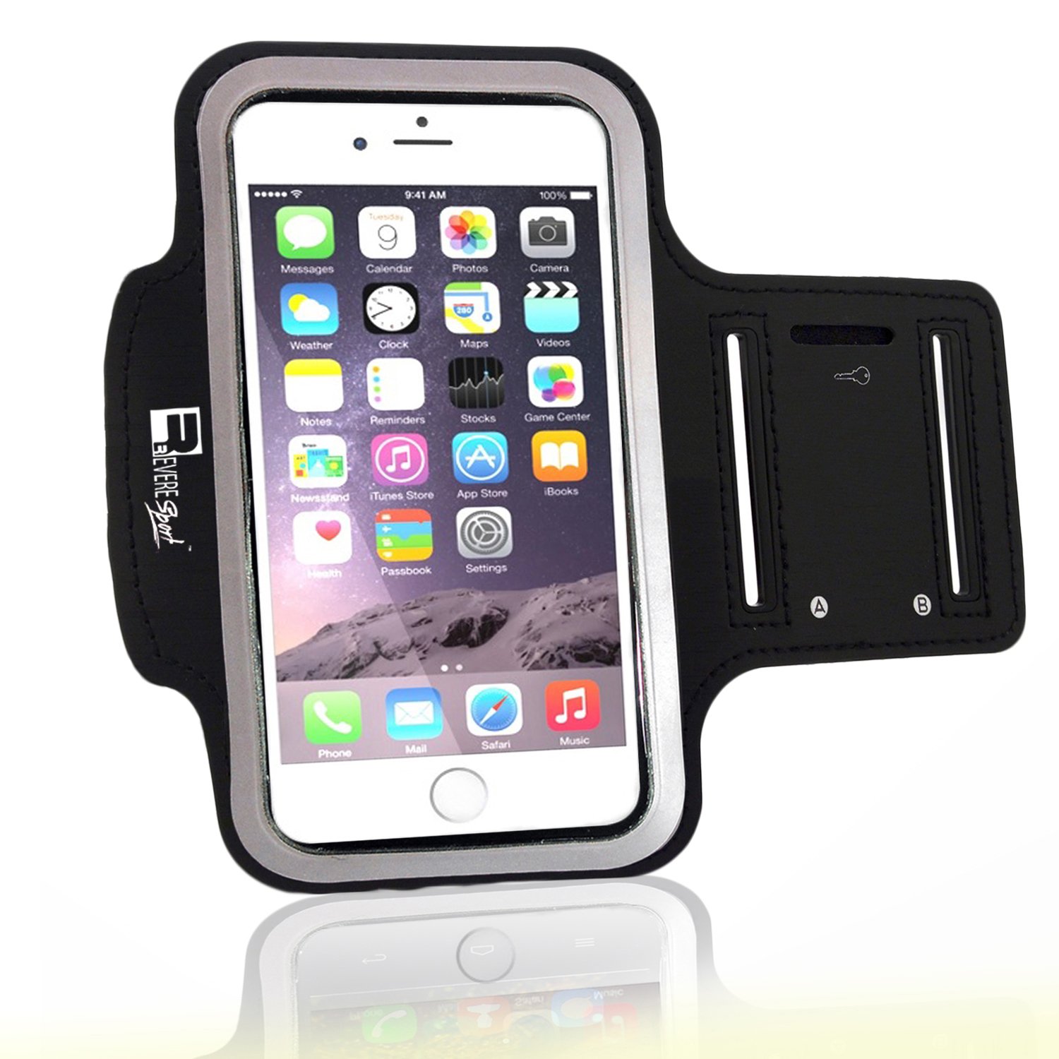 Premium iPhone 8 Running Armband with Fingerprint ID Access. Sports Phone Arm Case Holder for Jogging, Gym Workouts